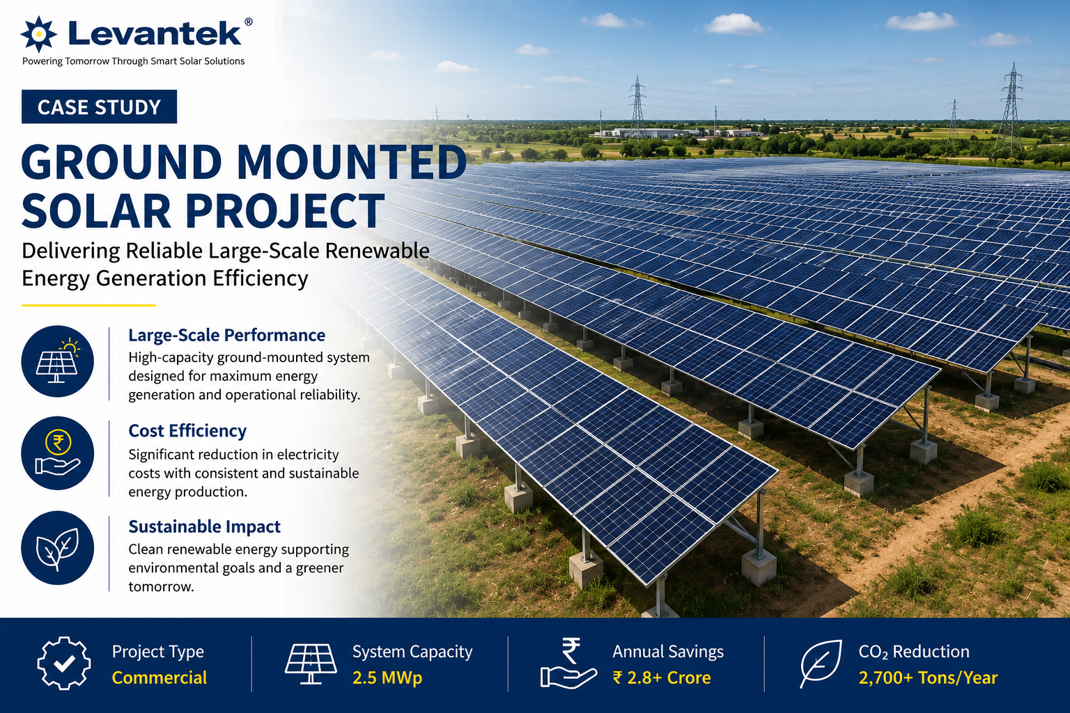Ground mounted solar project delivering image